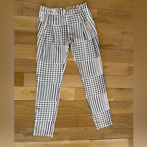 Parker Lindy Houndstooth Black and White Silk Pants